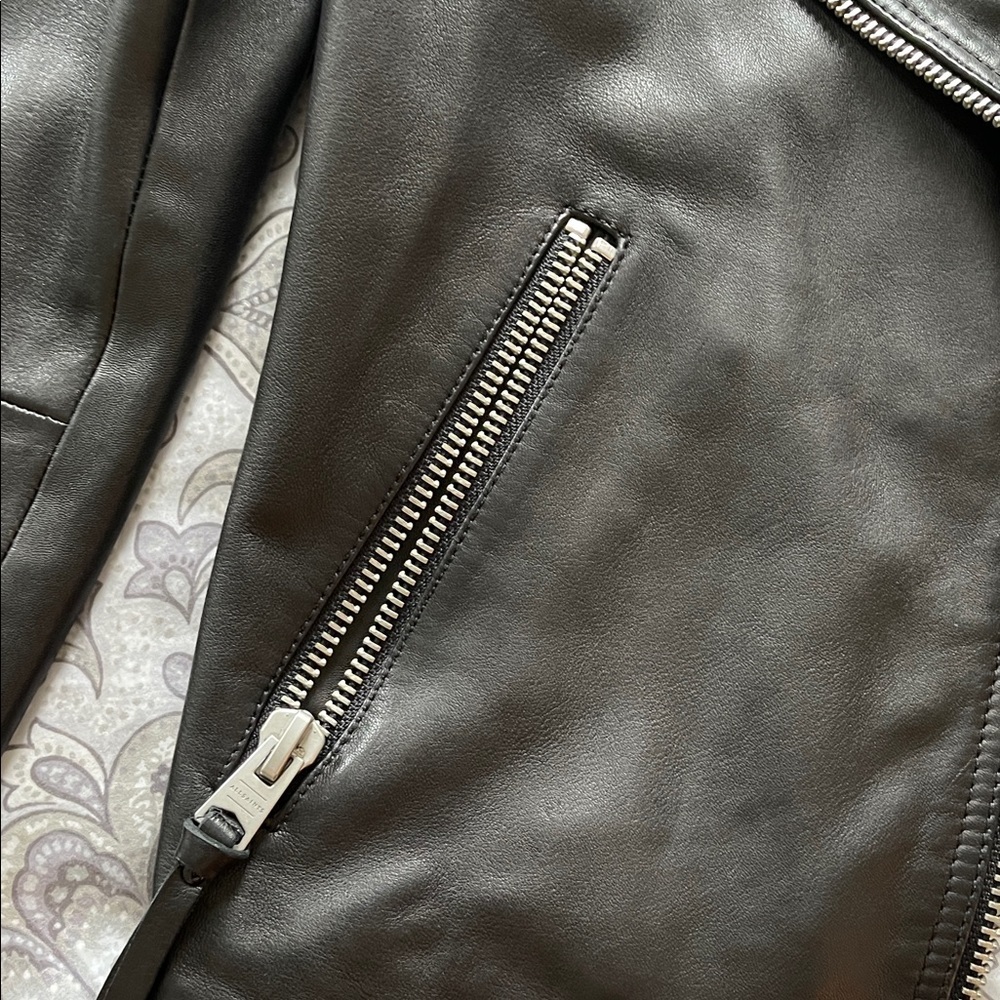 All Saints black Leather Jacket - Picture 8 of 15